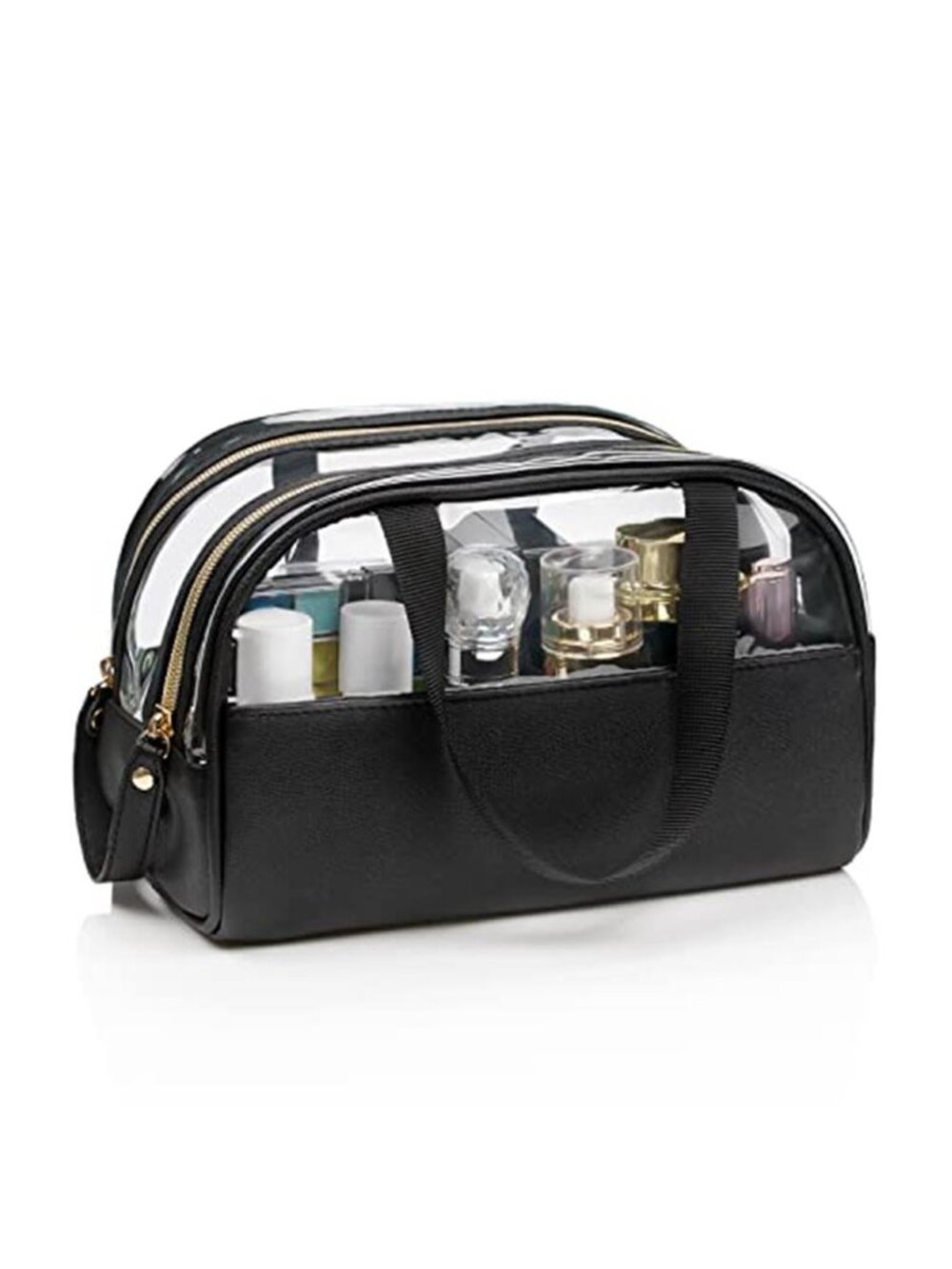 Clear Makeup Bag, Large Opening TSA Approved Toiletry Bag Portable